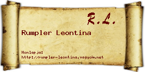 Rumpler Leontina névjegykártya